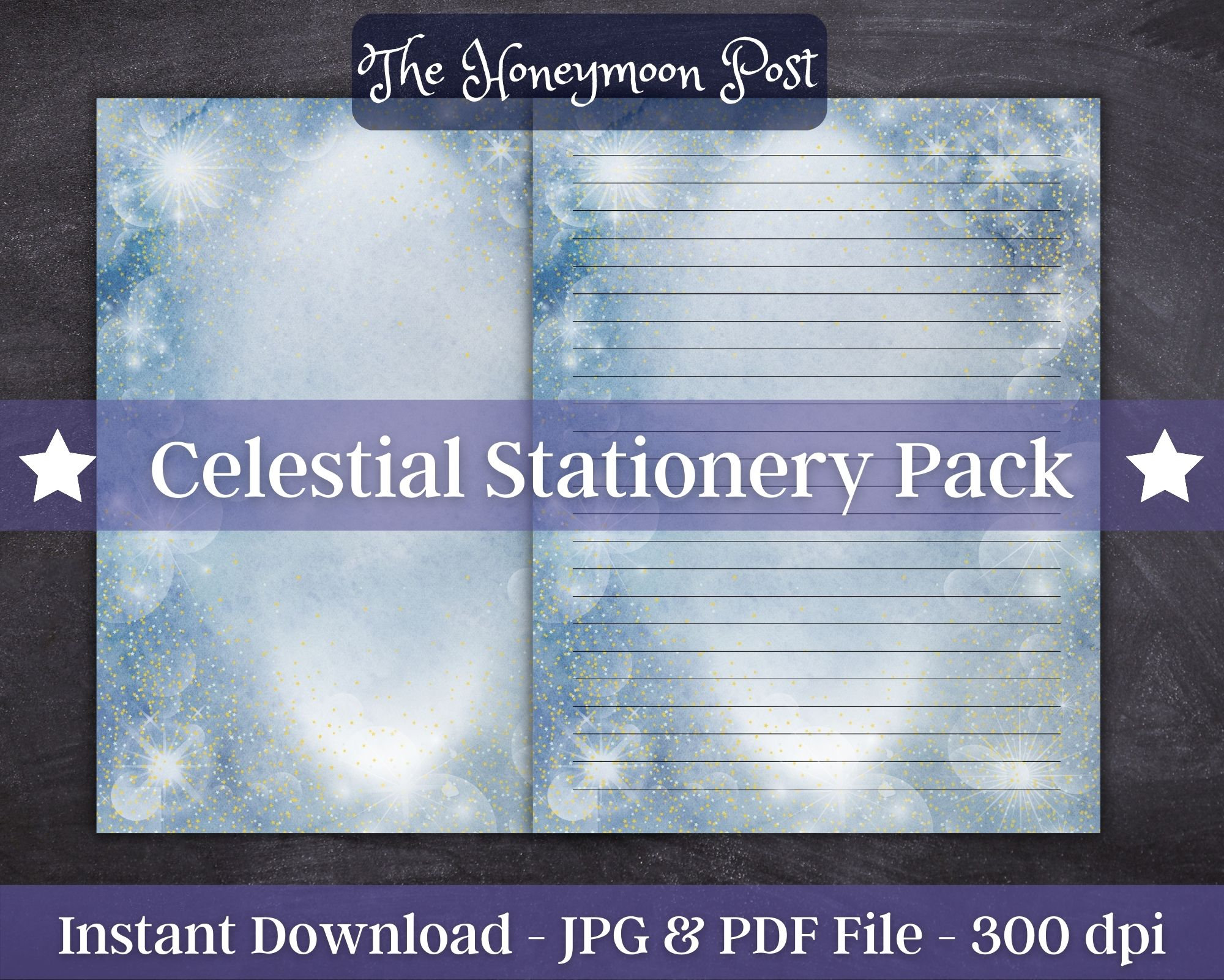 Instant Download Printable Stationery Witchy Paper Pack, Celestial ...