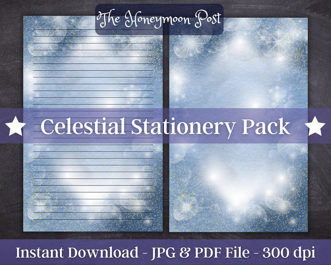 Instant Download Printable Stationery Witchy Paper Pack, Celestial ...