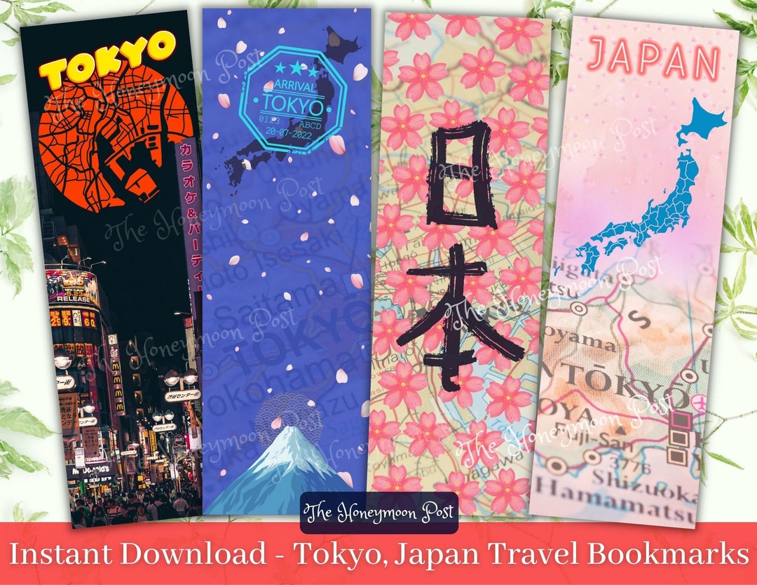 Instant Download Printable Bookmarks, Tokyo Japan Travel Bookmarks, Jpg
