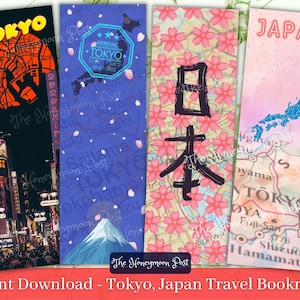Instant Download Printable Bookmarks, Tokyo Japan Travel Bookmarks, Jpg ...