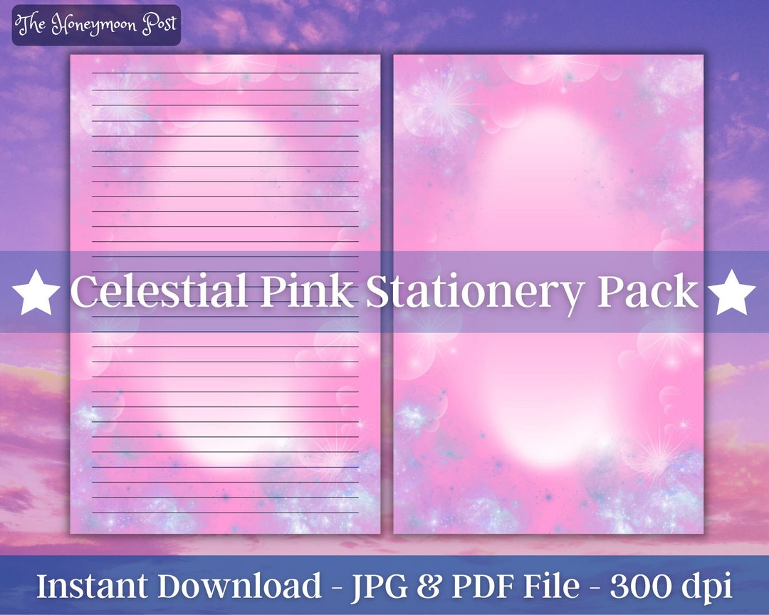 Instant Download Printable Stationery Witchy Paper Pack, Celestial ...