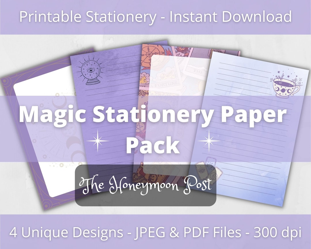 Instant Download Printable Stationery Paper Pack, Magic Witchy Theme ...