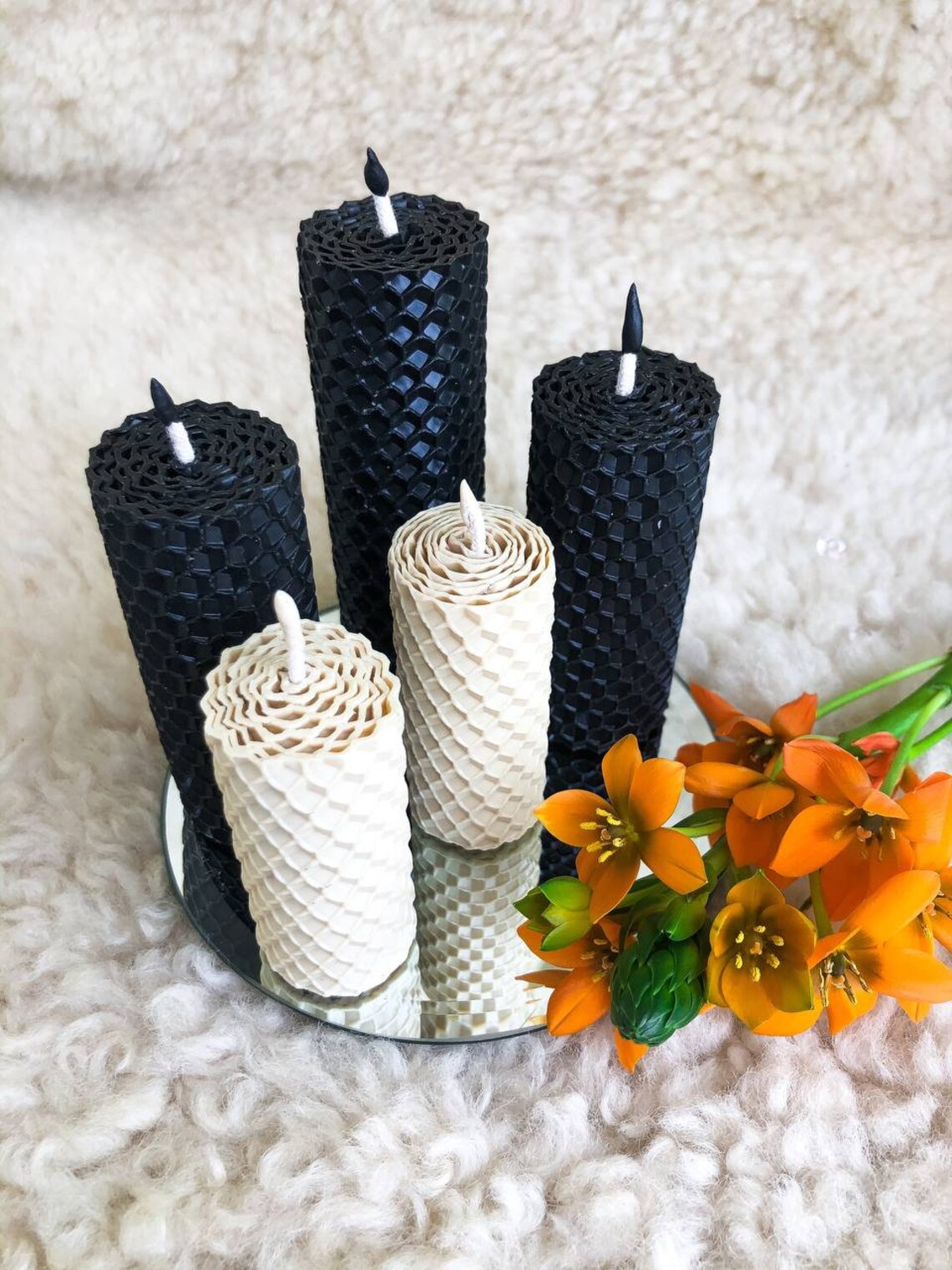 Beeswax candle Cozy candle Candle gift set Taper candles Cool Etsy