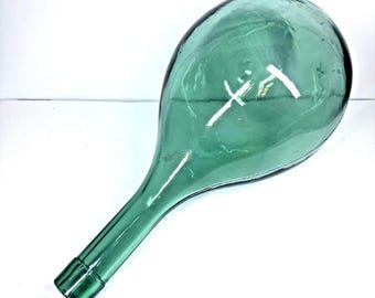 Vintage Green Glass Fishing Float Buoy Bottle Large Teardrop Nautical Decor