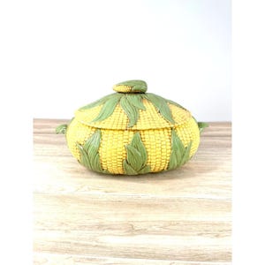 VTG Ceramic Corn Soup Tureen Vegetable Bowl Cottagecore