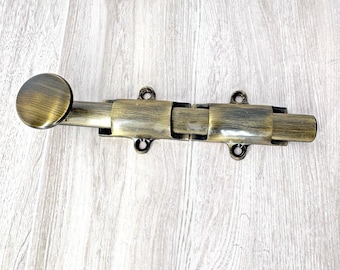 Vintage Style Brass Barrel Bolt Door Latch Slide Lock 6in Cabinet Hardware