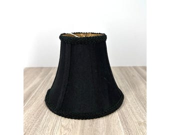 Clip On Lamp Shade Bell Shape Fabric Small Accent Lamp 6" Black