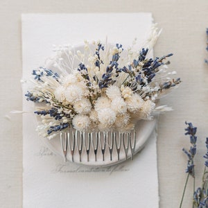 Lavender hair comb and boutonniere, dried flowers, wedding bridal hair clip, wedding flower hair piece, purple hair accessory Hair comb