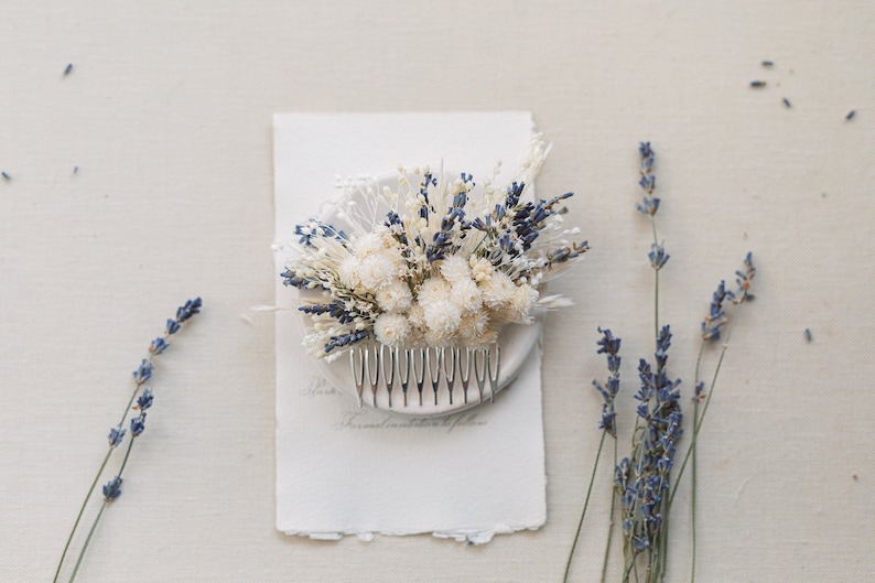 Lavender hair comb and boutonniere, dried flowers, wedding bridal hair clip, wedding flower hair piece, purple hair accessory Hair comb