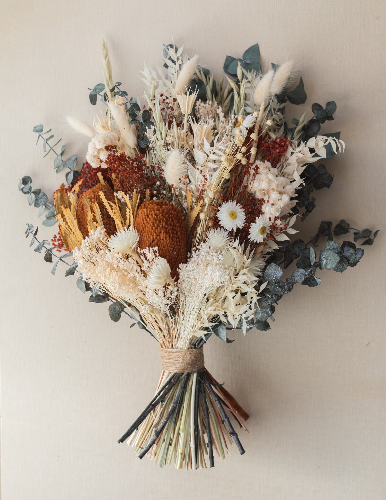 Boho Dried Flower Bouquet / Boho Wedding Bouquet / Dried Etsy