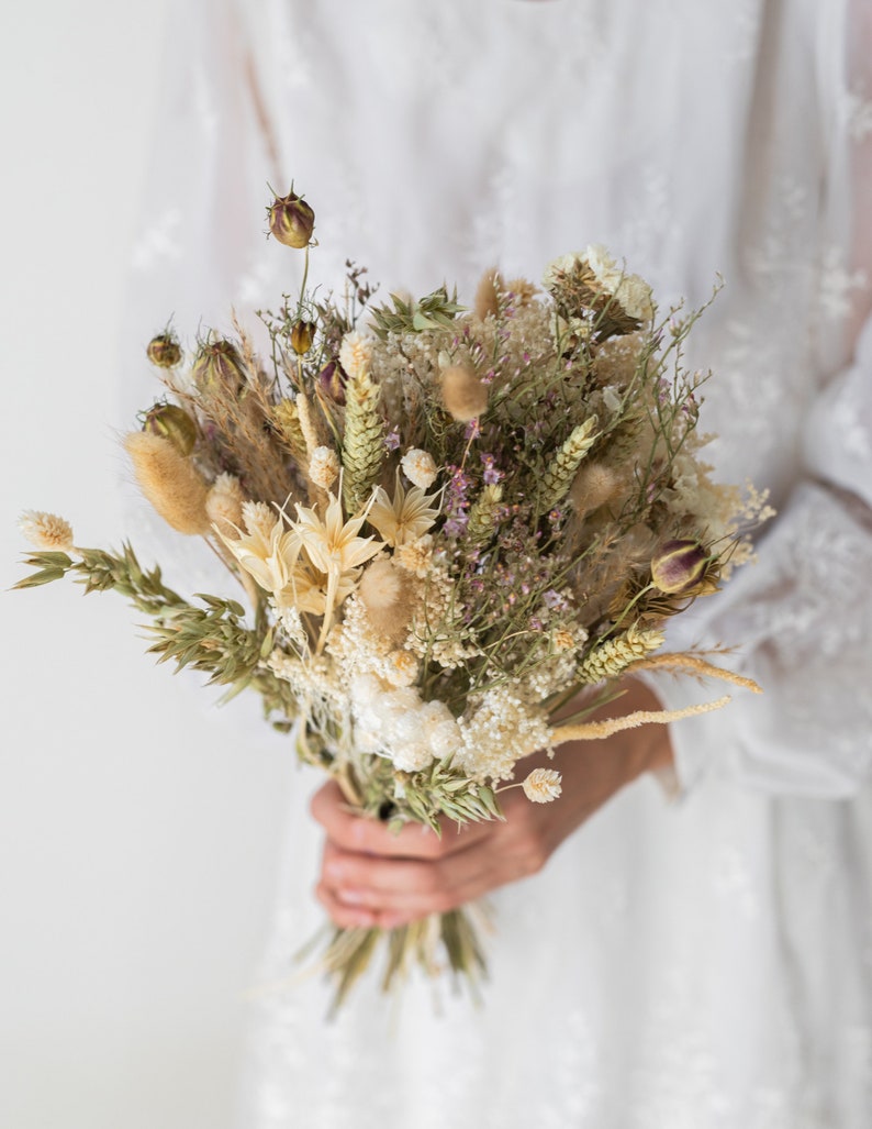 Natural Dried Flower Bouquet / Natural Green Dried Flower Etsy