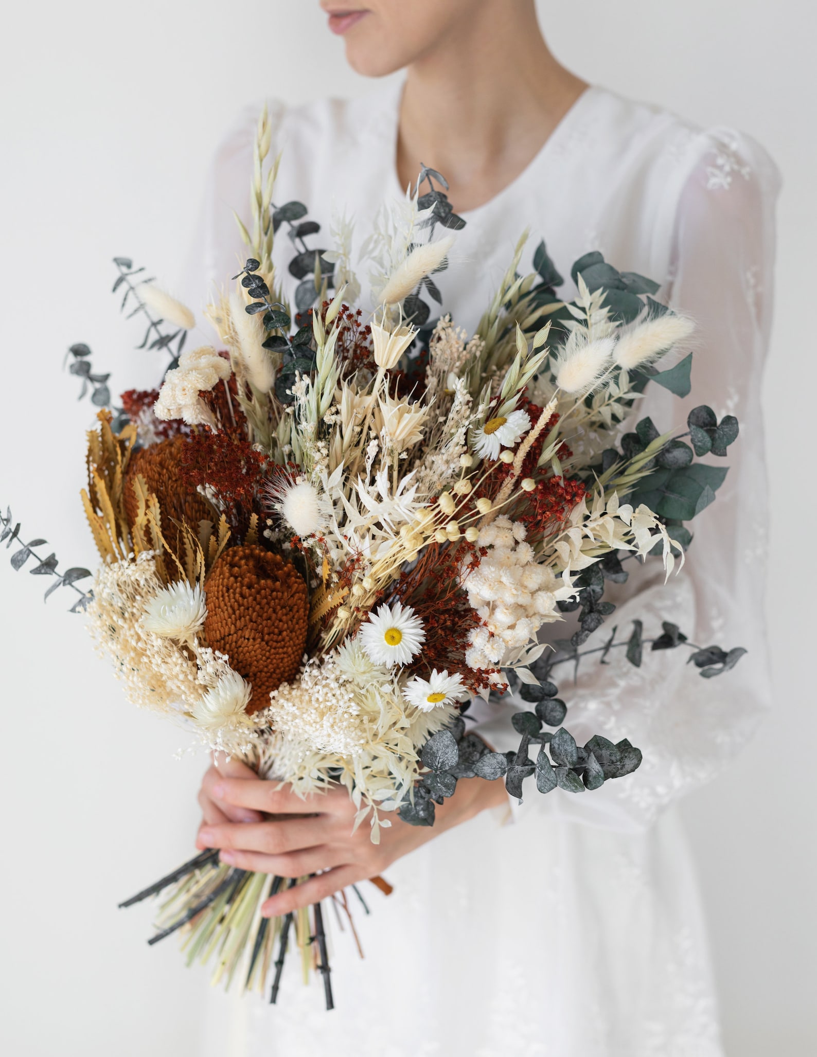 Boho Dried Flower Bouquet / Boho Wedding Bouquet / Dried Etsy