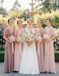 Dusty Pink Everlasting Wedding Bouquet / Preserved Rose Flower Bouquet / Beige Pink Dried Bridal Arrangement / Boho Pampas Grass Bouquet product logo