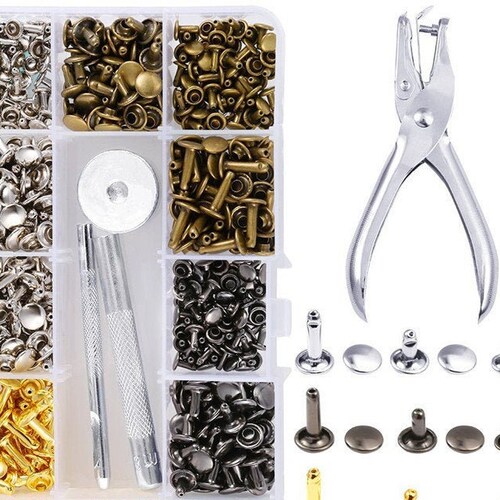 360 Pcs Kit 3 Sizes Leather Rivets Double Cap Rivet Tubular - Etsy