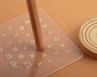 Outil d'impression en cuir transparent, outil d'estampage de lettres et de chiffres en cuir