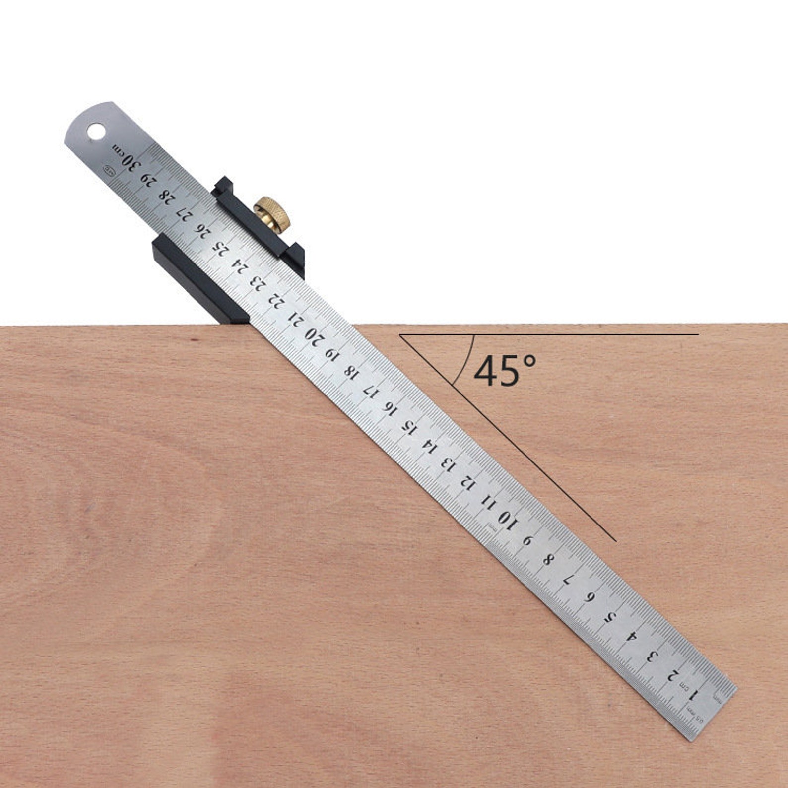 Locating Ruler Brass Ruler Locating Block Leather Marking Locator Angle Scriber ...