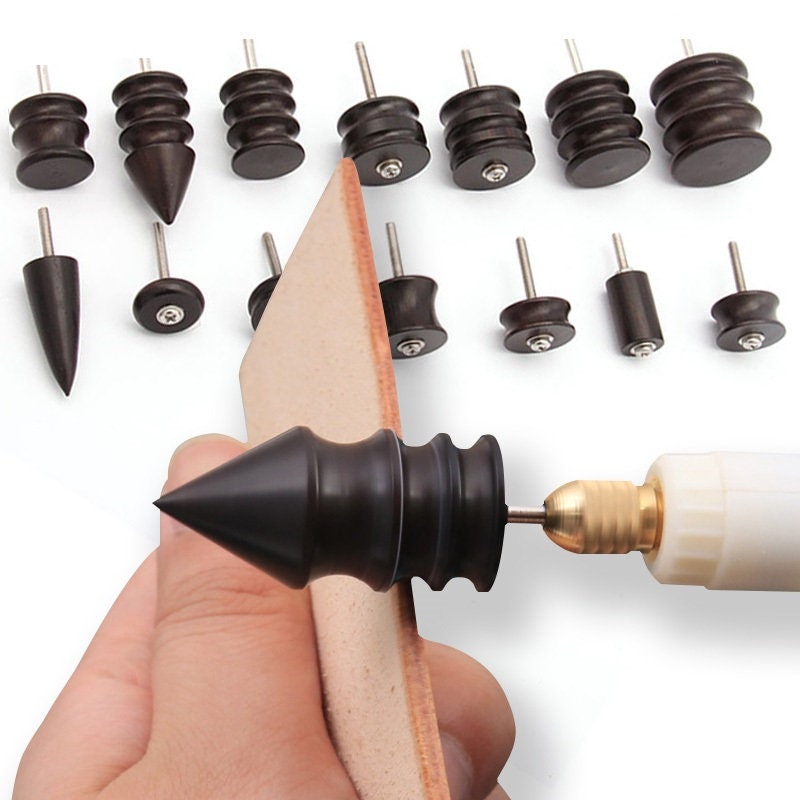  Leather Burnisher,Knoweasy Leather Slicker Tool and Leather  Burnishing Tool,Pointed Tip Leather Slicker for Dremel Rotary Tools