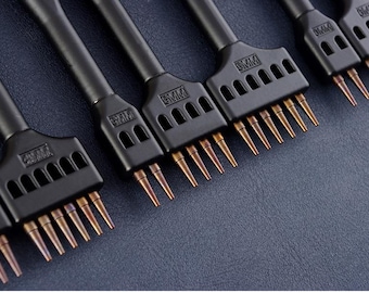 Traitement de produits en cuir 4 mm/5 mm/6 mm trous ronds rangée tête de poinçon bricolage artisanat du cuir trou de couture à la main outils de poinçonnage auxiliaires