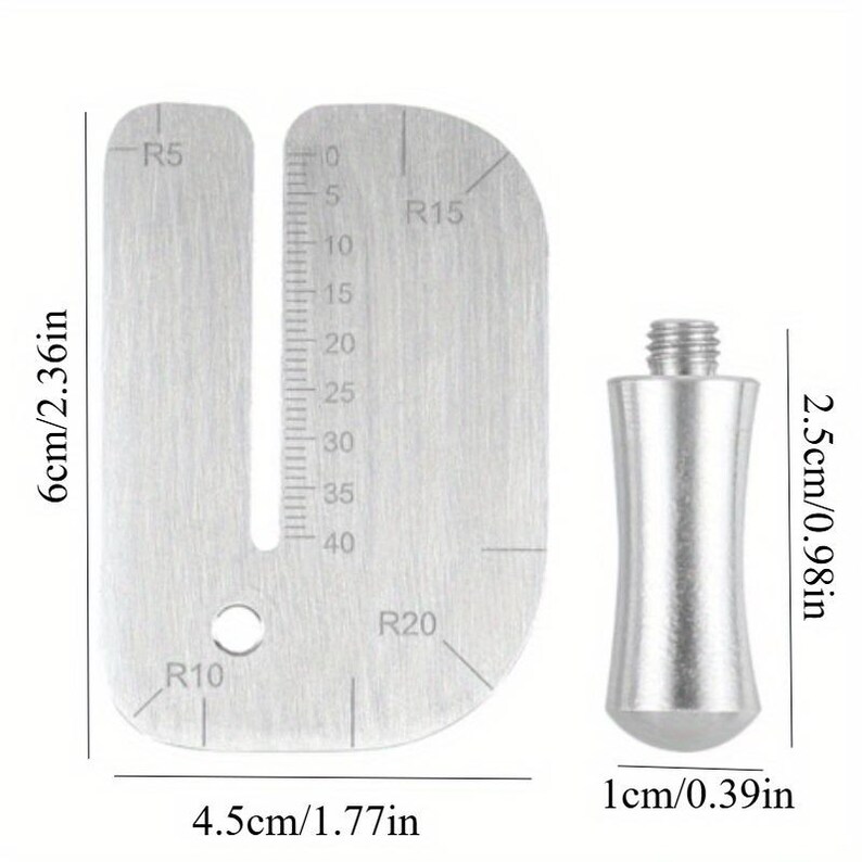 Centimeters Rounded Ruler Tap 1 Pc Stainless Steel Punching Ruler, Cutting Distance Ruler, Leather ...