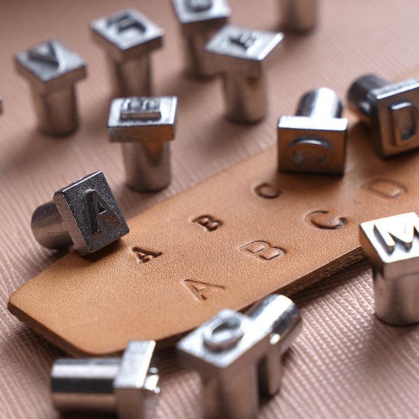 36 Stück Zahlen Buchstaben Stempel Set Leder Handwerk Bedrucktes Metall Stahl Stanzwerkzeuge 26 Buchstaben Alphabet & 10 Zahlen Lederverarbeitung