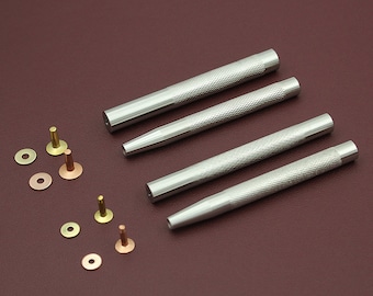Corrugated Iron Lines Fixed Copper Rivet Installation Rod DIY Handmade Leather Craft Tools Stainless