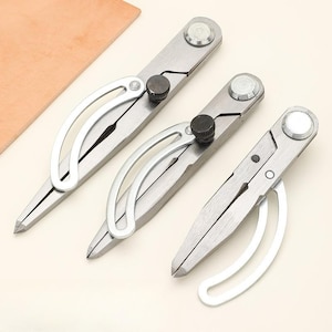 Leathercraft Compass Tool -Adjustable Scriber Spacing Gauge, Leather Handcraft Spacing Measuring Marking Ruler Device