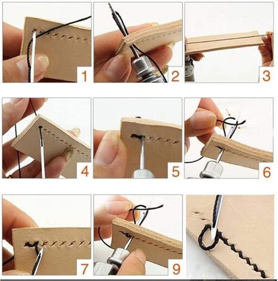 Leather Sewing Awl Kit Hand Stitcher Set Lock Stitching Hand Stitcher  Thread Needles Kit Craft Stitch Tools
