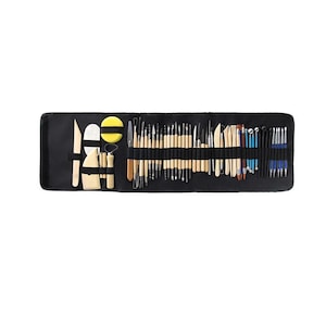 61pcs/set DIY Clay Pottery Tool Set Drill Pen Clay modeling tools Sculpting Carving Craft Modeling Storage Kit