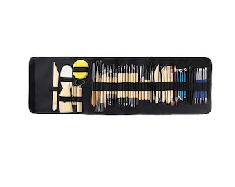 61pcs/set DIY Clay Pottery Tool Set Drill Pen Clay modeling tools Sculpting Carving Craft Modeling Storage Kit