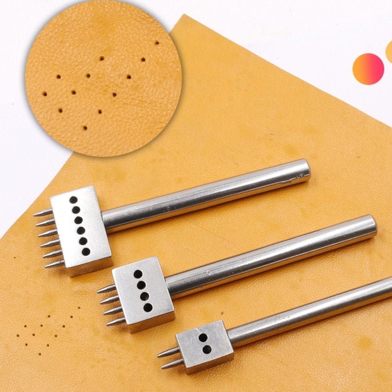6mm Hole Space Punch DIY Stitched Porous Circular Cut Row Leather Punching Tool 