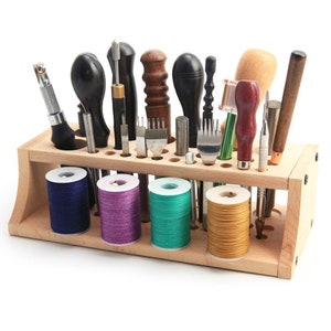 1 Set Stand Rack Tool Stamp Stand Beech Rack Leather Holder DIY Storage Holder For Leathercraft Tool Set