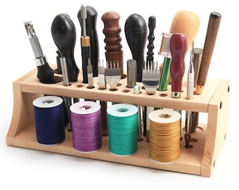 1 Set Stand Rack Tool Stamp Stand Beech Rack Leather Holder DIY Storage Holder pour Leathercraft Tool Set
