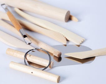 10pcs Clay Pottery Tool Set Ceramics Sculpting Carving Sculpture Craft Modeling Kit