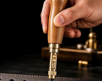 Leather Hole Punch Set with 6 Interchangeable Tips, Puncher for Belts, Paper & Crafts