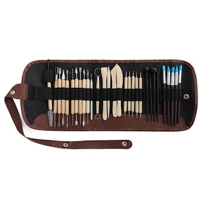 30pcs DIY Clay Pottery Tool Set Drill Pen Ceramics Sculpting Carving Sculpture Craft Wooden Handle Modeling Kit