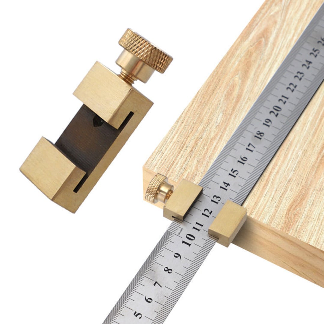 Locating Ruler Brass Ruler Locating Block Leather Marking Locator Angle Scriber ...