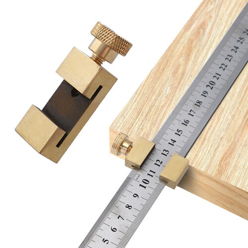 Steel Ruler Positioning Block, 45/60/90 Degree Angle Scriber Line Marking Gauge Woodworking Square Scribe Tools for Ruler Locator