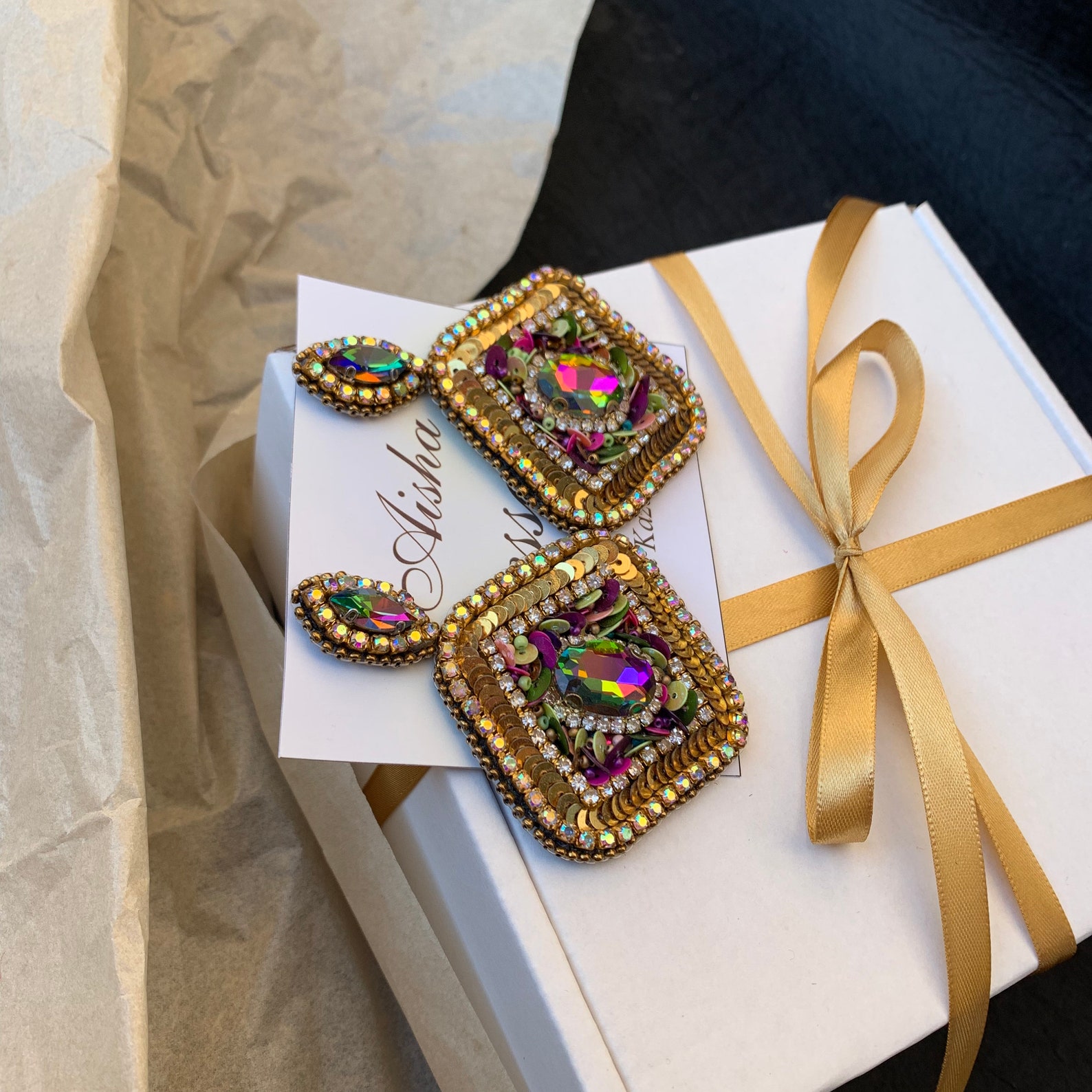 Hand Crafted Dangle Earrings Embroidered Fuchsia Drop Earrings Etsy