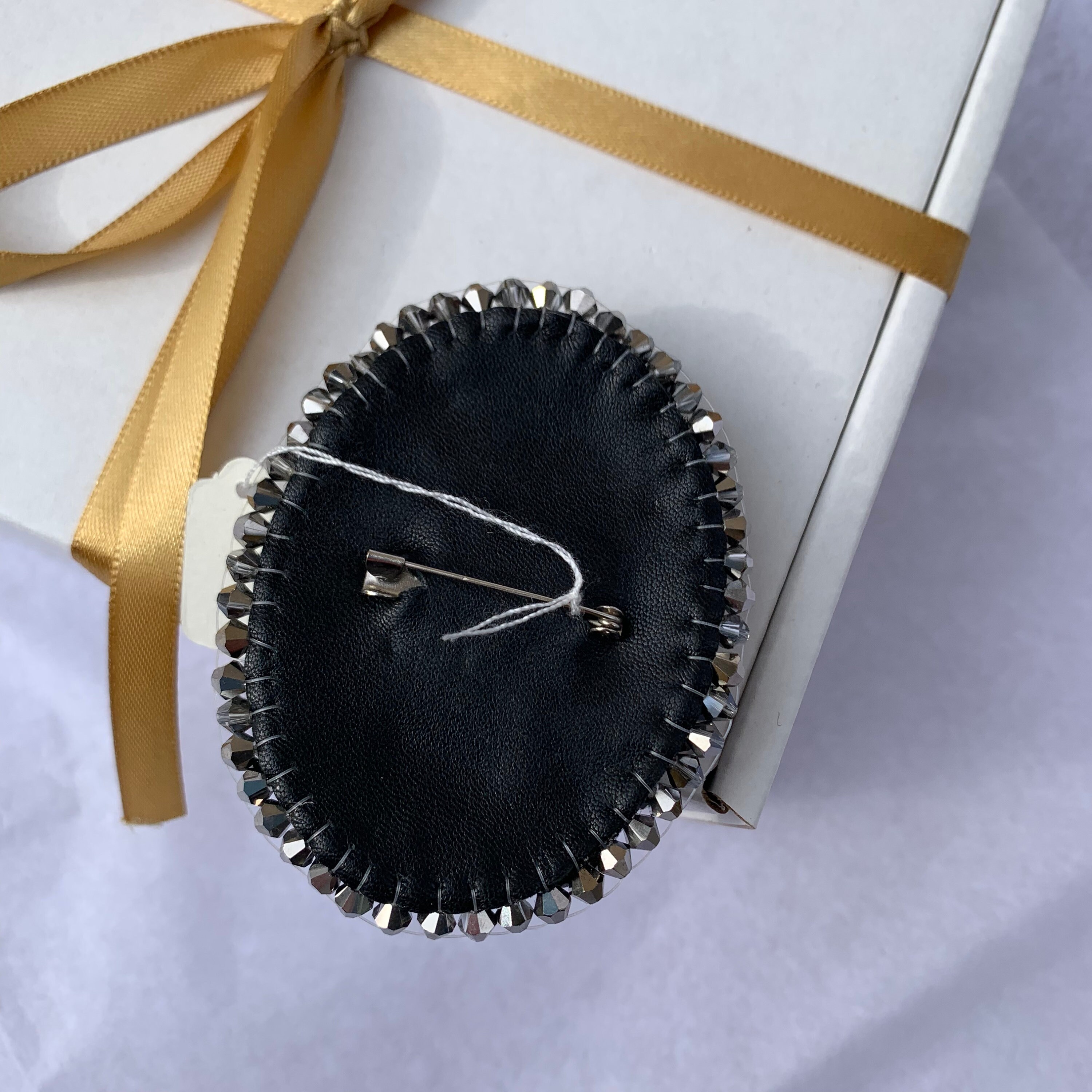 Handmade Oval Brooch Pin Hand Embroidered Oval Shaped Brooch Etsy