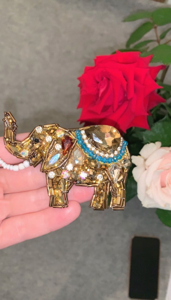 Elephant Hand-Embroidered Pin Elephant Hand-Embroidered Pin