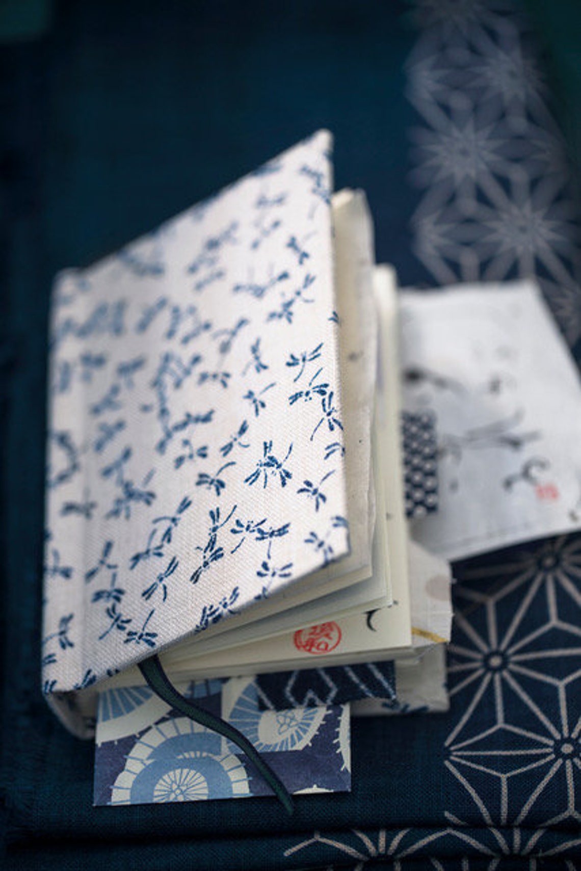 Handmade Japanese fabric covered notebook 144 blank pages Etsy
