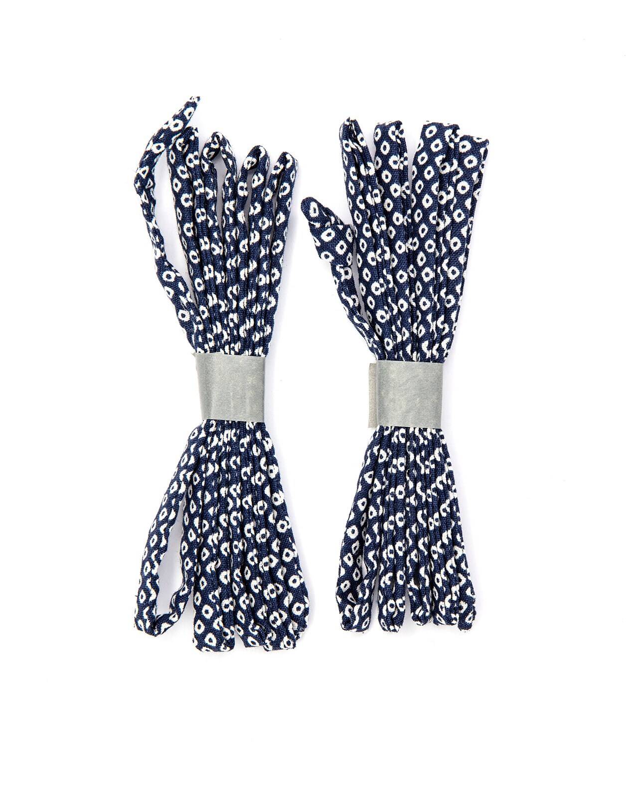 Japanese Kanoko Print Cotton Shoe Laces - Nody (kanoko Blu) - Shoe