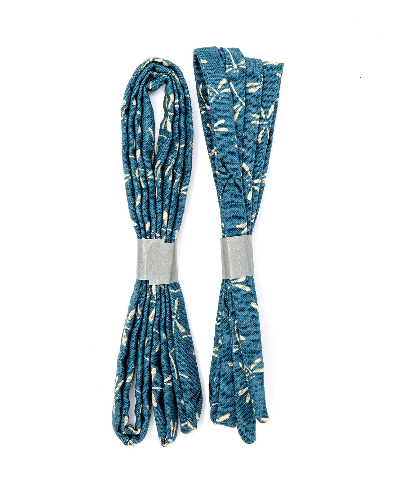 Japanese Dragonfly Print Cotton Shoe Laces - Nody (tombo Teal