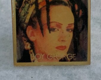 Boy George/Culture Club, vintage enamel lapel pin back button/badge