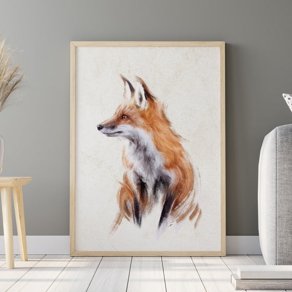 Fine Art Print – Rotfuchs, Fuchs, Wildtier, Wald, Natur, Malerei, Kunst, Gemälde, Bild, Home Decor, Geschenk, Interieur, Kunstdruck