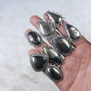 Pyrite Ring Sterling Silver Ring Collet Ring Gold Pyrite Gemstone Ring Natural Pyrite Stone Ring Handmade Ring Pyrite Jewelry Wholesale Ring