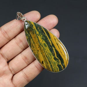 Ocean Jasper Pendant Pear Shape Sterling Silver Pendant Ocean Jasper Gemstone Pendant Large Pear Pendant Ocean Jasper Necklace Gift For Her