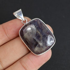 Sunstone Pendant Sterling Silver Pendant Blue Iolite Pendant Iolite Sunstone Gemstone Pendant Iolite Gemstone Necklace Sunstone Jewelry Gift