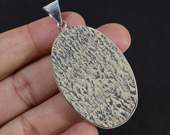 Psilomelane Dendrite Sterling Silver Pendant, Handmade Bezel