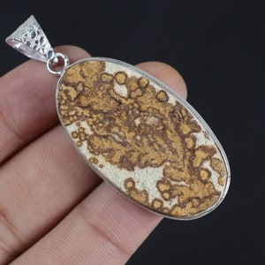 Psilomelane Pendant Silver Plated Pendant Bezel Pendant Designer Loop Pendant Psilomelane Dendritic Pendant Psilomelane Jewelry Gift For Her
